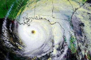 path of Hurricane ivan which hit near the Florida border in Alabama