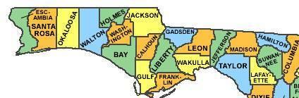 counties found in the Florida panhandle