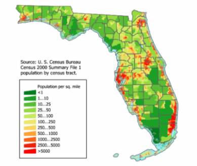 Florida population map