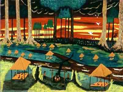"Seminole Everglades" original painting by Florida Artist Earl Cunningham