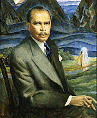 oil on canvas portrait of James Johnson an important Floridian author, composer and activist