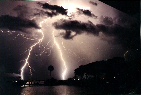 lightning strikes over the sate of Florida